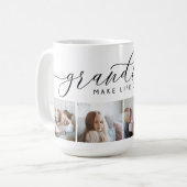 Grandkids Make Life Grand | 4 Photo Collage Coffee Mug (Front Left)