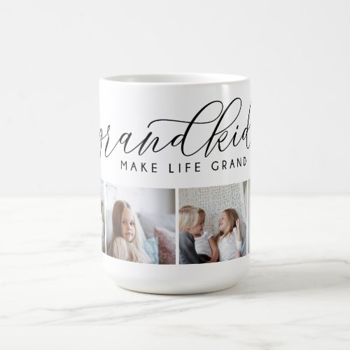 Grandkids Make Life Grand  4 Photo Collage Coffee Mug