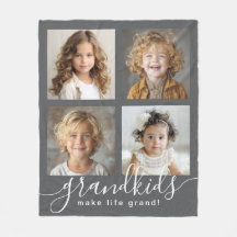 Grandkids Make Life Grand 4 Photo Collage Gray