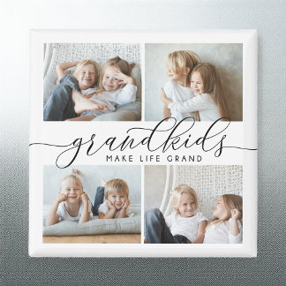 Grandkids Make Life Grand | 4 Photo Magnet