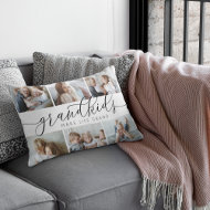 Grandkids Make Life Grand 6 Photo Collage Accent Pillow