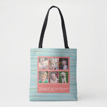 Grandkids Make Life Grand 6 Photo Collage Tote Bag by daisylin712 at Zazzle