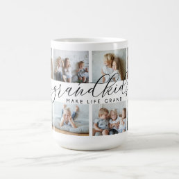 Grandkids Make Life Grand | 8 Photo Collage Coffee Mug