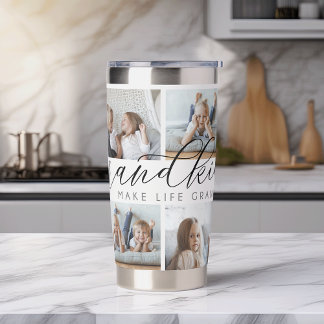 Grandkids Make Life Grand | 8 Photo Collage Insulated Tumbler