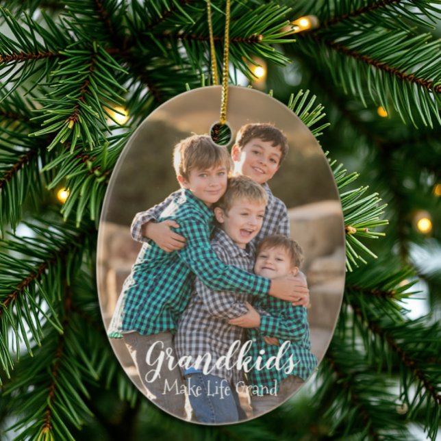 Grandkids Make Life Grand Ceramic Ornament (Creator Uploaded)