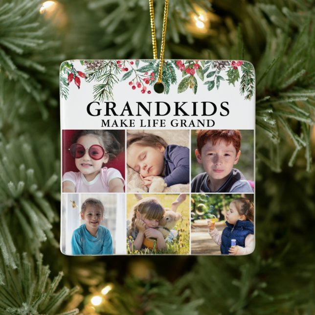 Grandkids Make Life Grand Christmas Ornament (Tree)