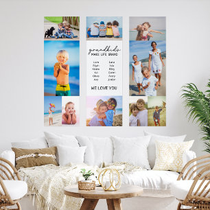 Grandkids Make Life Grand Custom 10 Photo Collage Triptych