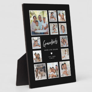 Grandkids Make Life Grand Custom 12 Photo Collage  Plaque