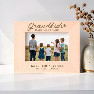 Grandkids Make Life Grand Custom Names Keepsake Engraved Frames