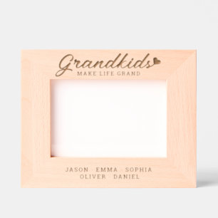 Grandkids Make Life Grand Custom Names Keepsake Engraved Frames