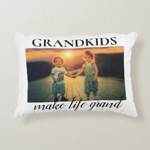 Grandkids make life grand Custom Photo Accent Pillow