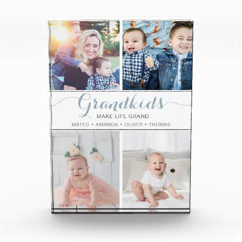 Grandkids Make Life Grand Gift Collage Photo Block
