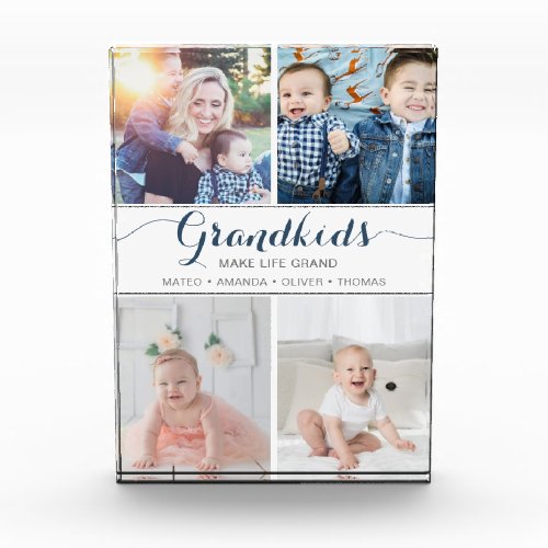 Grandkids Make Life Grand Gift Collage Photo Block