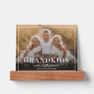 Grandkids Make Life Grand Grandchild Custom Photo Picture Ledge