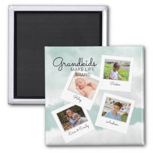 Grandkids Make Life Grand Grandchildren Photo Magnet