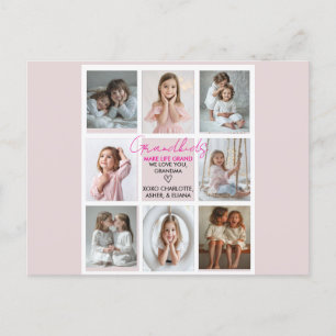 Grandkids Make Life Grand Grandma 8-Photo Custom Postcard