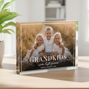 Grandkids Make Life Grand Grandparent Gift Photo Block