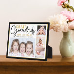 Grandkids Make Life Grand Grandparents 4 Photo    Plaque<br><div class="desc">A modern photo collage gift for grandparents with a sentimental quote "Grandkids make life grand".Personalize with 4 pictures and grandchildren names to make it a memorable gift for Christmas mother's day, grandparents's day,  and birthday..</div>
