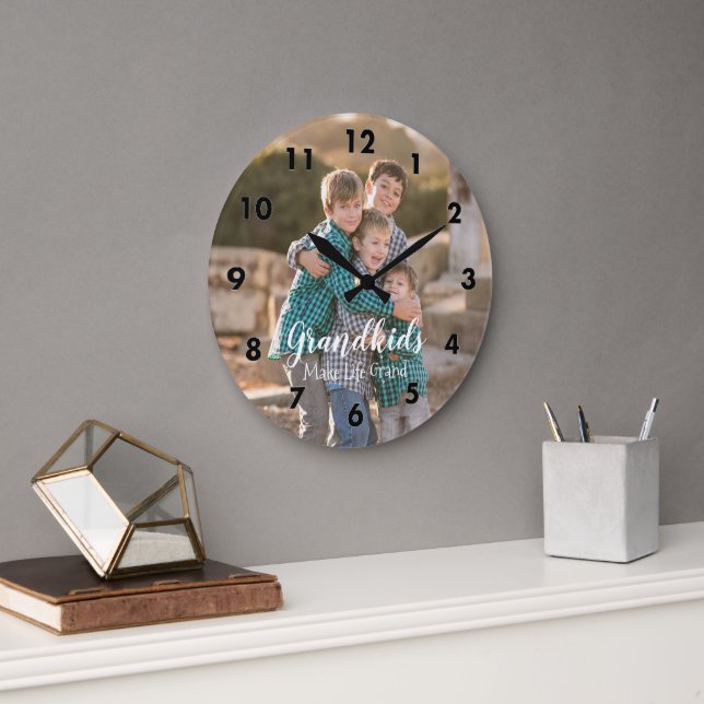 Grandkids Make Life Grand Large Clock (Office)