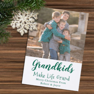 Grandkids Make Life Grand Letterpress Photo Cards