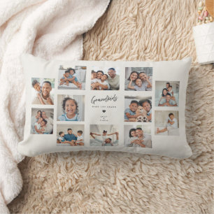 Grandkids Make Life Grand   Multi Photo Collage Lumbar Pillow