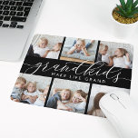 Grandkids Make Life Grand | Photo Collage Mouse Pad<br><div class="desc">Create a sweet gift for a beloved grandma or grandpa with this cool photo collage mousepad. "Grandkids make life grand" appears in the center in white calligraphy script lettering on a black background. Customize with six photos of their grandchildren for a unique Grandparents Day gift.</div>
