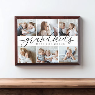 Grandkids Make Life Grand Photo Collage Plaque