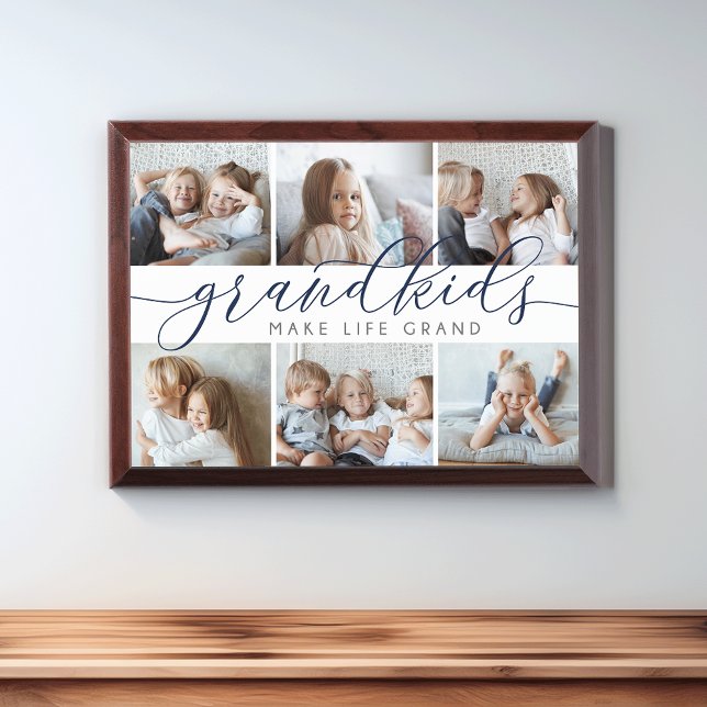 Grandkids Make Life Grand | Photo Collage Plaque (Creator Uploaded)