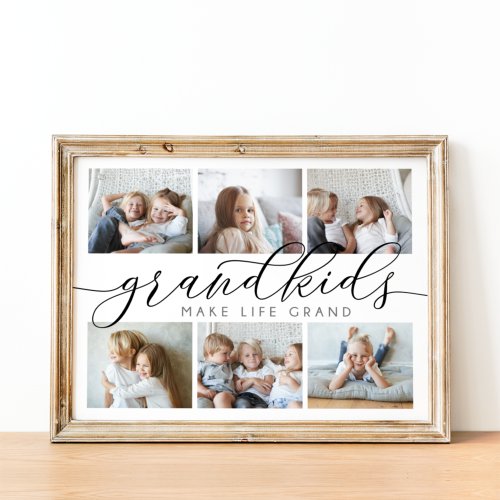 Grandkids Make Life Grand  Photo Collage Poster