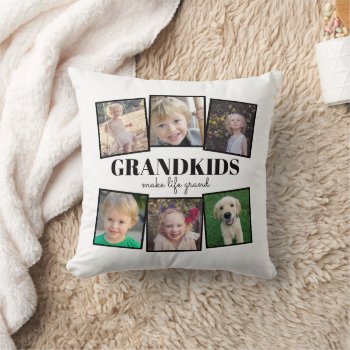Grandkids Make Life Grand Photo Collage Throw Pillow by daisylin712 at Zazzle