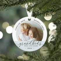 Grandkids Make Life Grand Photo Ornament