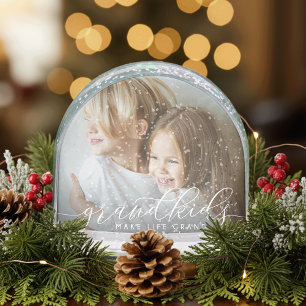 Grandkids Make Life Grand Photo Snow Globe