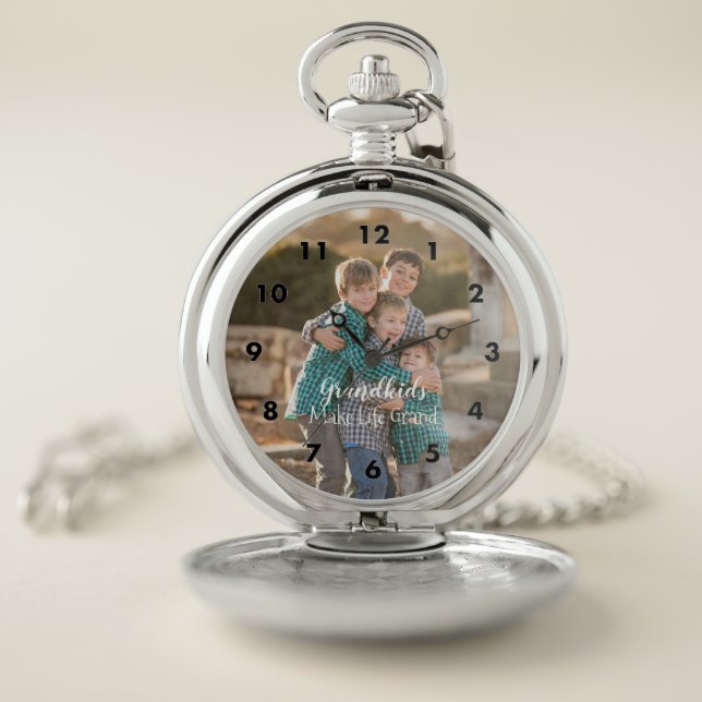 Grandkids Make Life Grand Pocket Watch (Inside)