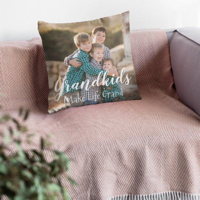 Grandkids Make Life Grand Throw Pillow (Creator Uploaded)