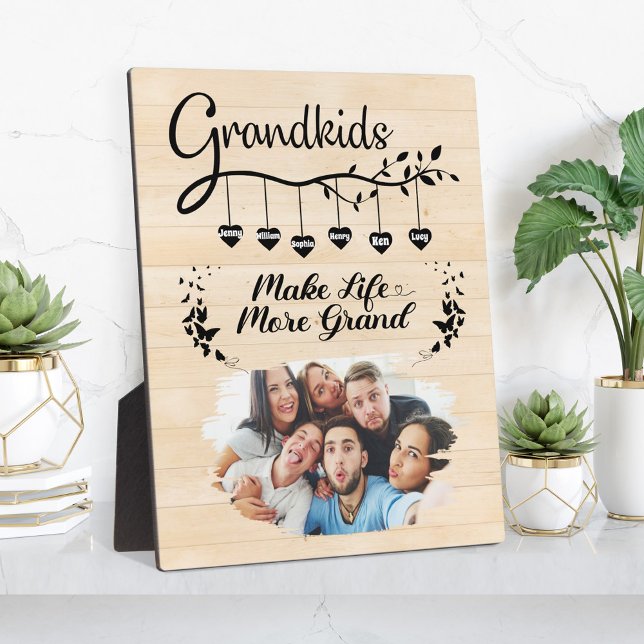 Grandkids Make Life More Grand Custom Family Photo Plaque (Creator Uploaded)