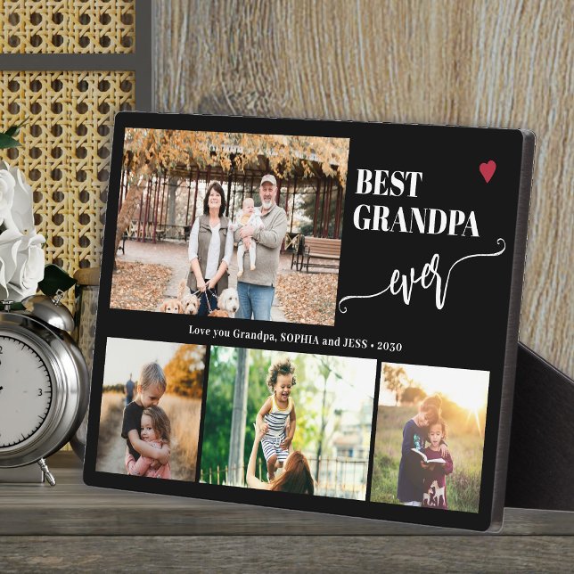 Grandkids photo collage best grandpa ever  plaque (Creator Uploaded)
