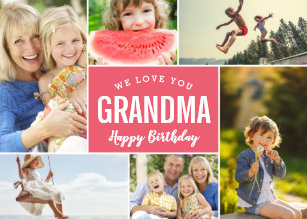 grandkids photo collage birthday card