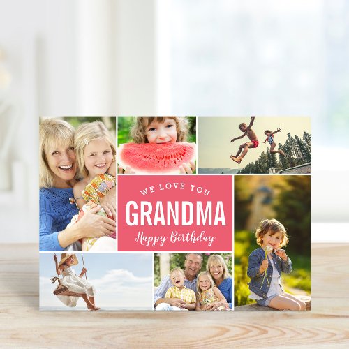 Grandkids Photo Collage Birthday Card