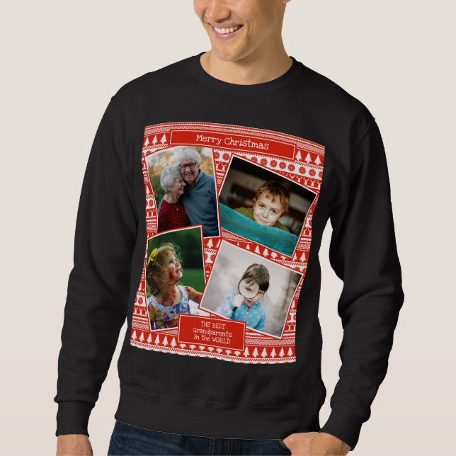 Grandkids Photo Merry Christmas Ugly Sweater (Front)