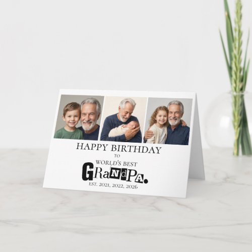 Grandkids Photos World's Best Grandpa Birthday Card