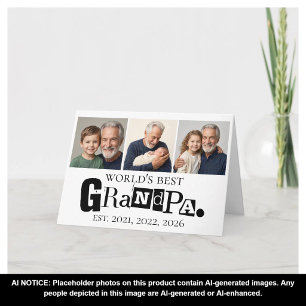 Grandkids Photos World's Best Grandpa Grandfather Card