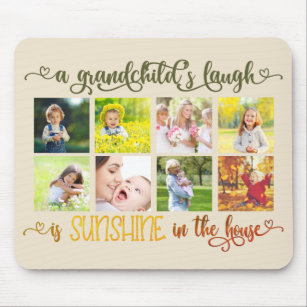 Grandkids Quote and Custom Photo Collage Mouse Pad