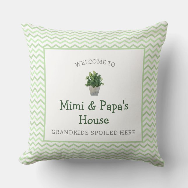 Grandkids Spoiled Here Custom Grandparents Throw Pillow (Front)