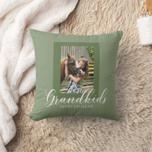 Grandkids Spoiled Here Grandparent Photo Template Throw Pillow