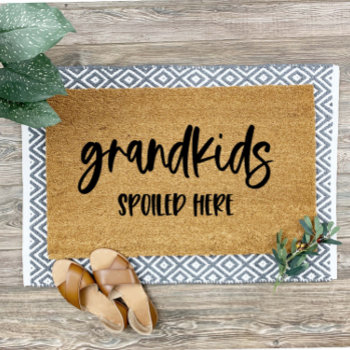 Grandkids Spoiled Here Grandparents Welcome Doormat by LoveandWishesPaperie at Zazzle