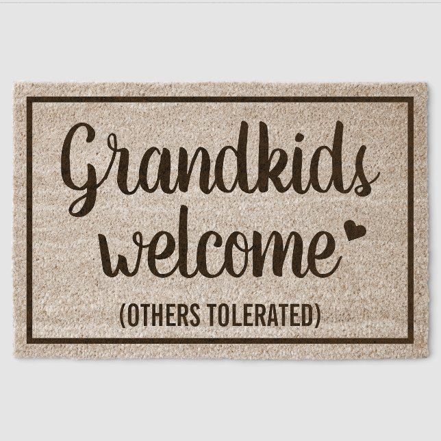 Grandkids Welcome Others Tolerated - Funny Fiber Doormat (Front)