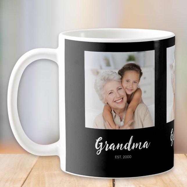 Grandm Established Script Black 3 Photo Coffee Mug (Creator Uploaded)