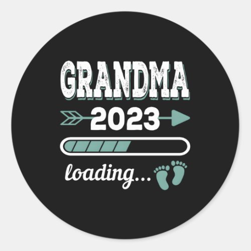 Grandma 2023 Loading Grandmother Grandma_To_Be Gra Classic Round Sticker