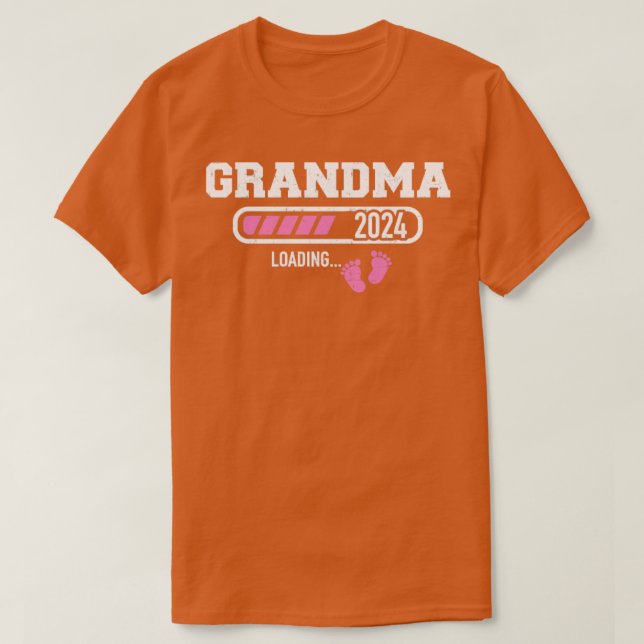 Grandma 2024 loading for pregnancy announcement1 T-Shirt (Design Front)