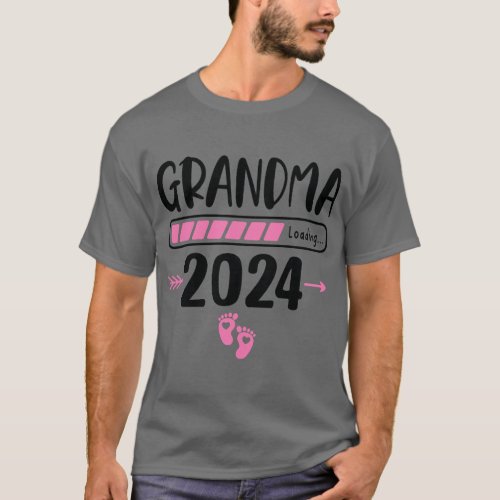 Grandma 2024 New Grandma Grandmother Pink Girl Wom T_Shirt